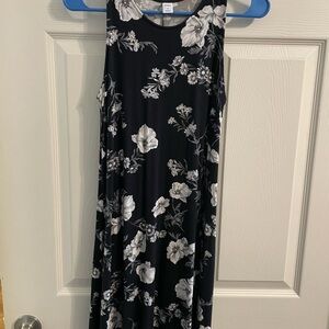 Old Navy Black and White Floral Midi Dress